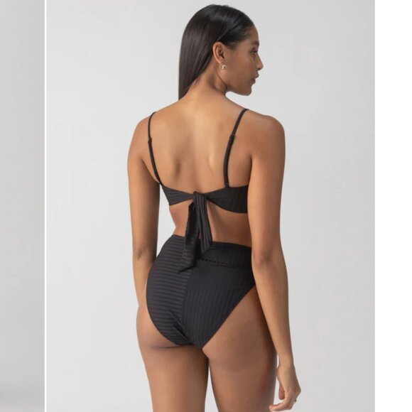Brand New Sanctuary Refresh Rib 2-Pc Black Bikini - Picture 2 of 7